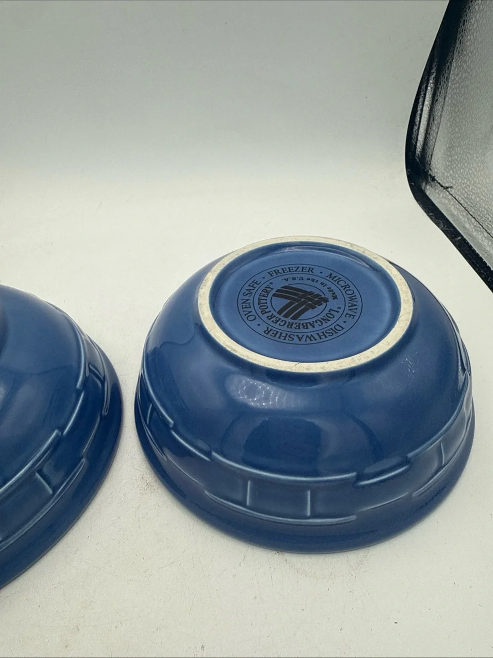 Set of 2 Longaberger Woven Traditions Cornflower Blue Coupe Cereal Bowls 6 7/8